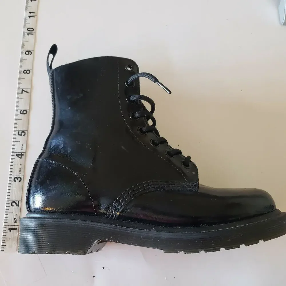 Dr. Martens sz 5 girls older 1460 Combat Boots Black Patent Leather